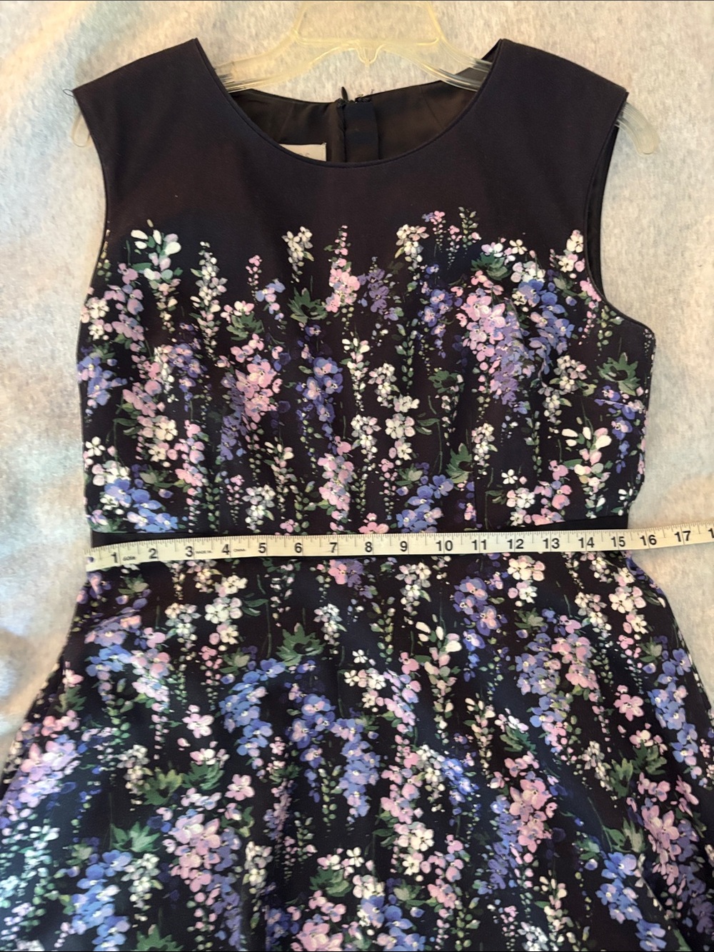 Hobbs of London Navy Floral Fit-and-Flare Sleeveless Dress - Picture 9 of 13
